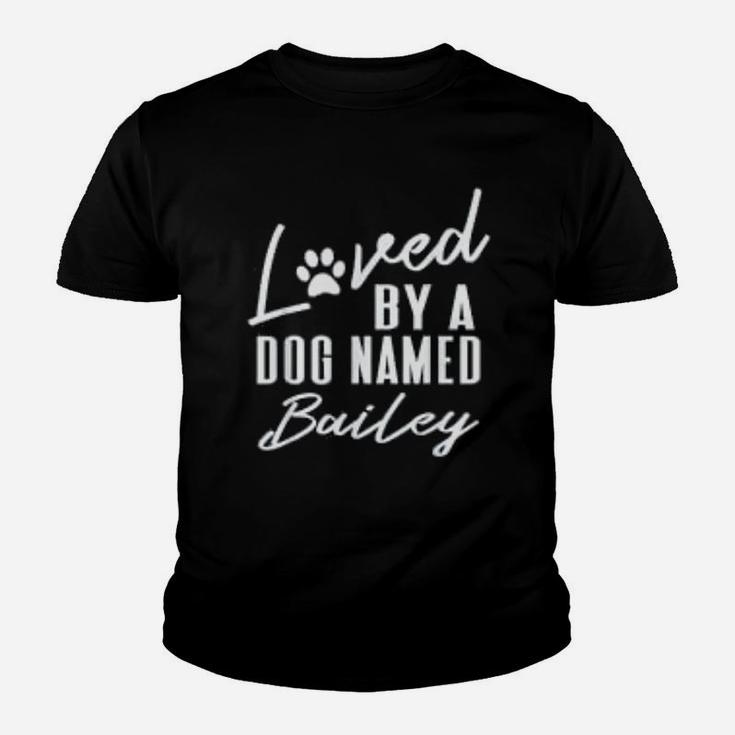 Dog Name Bailey Gift Pet Lover Paws Print Kid T-Shirt