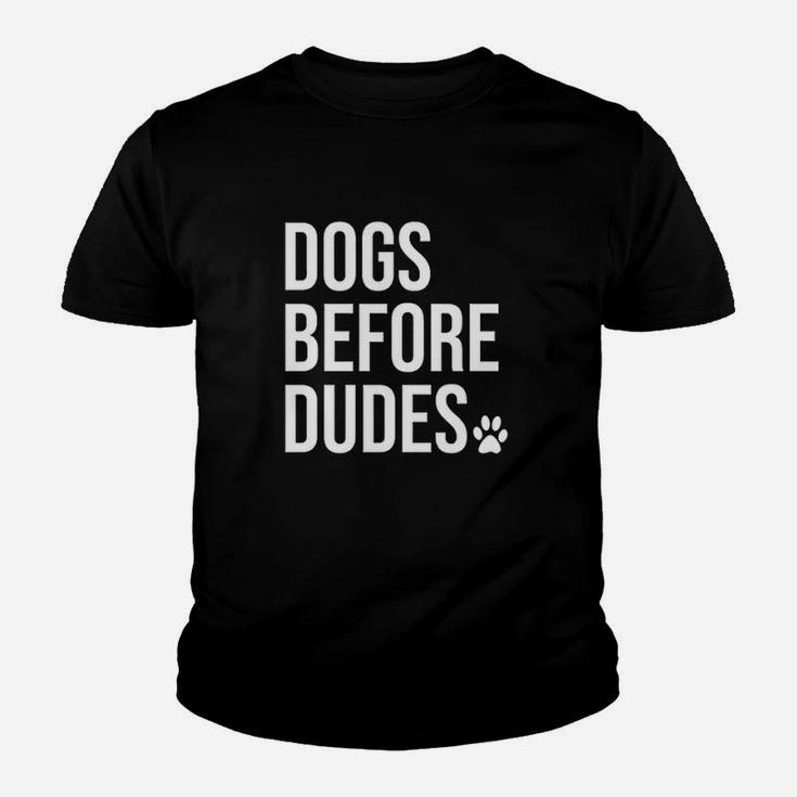 Dogs Before Dudes Dog Lovers Kid T-Shirt