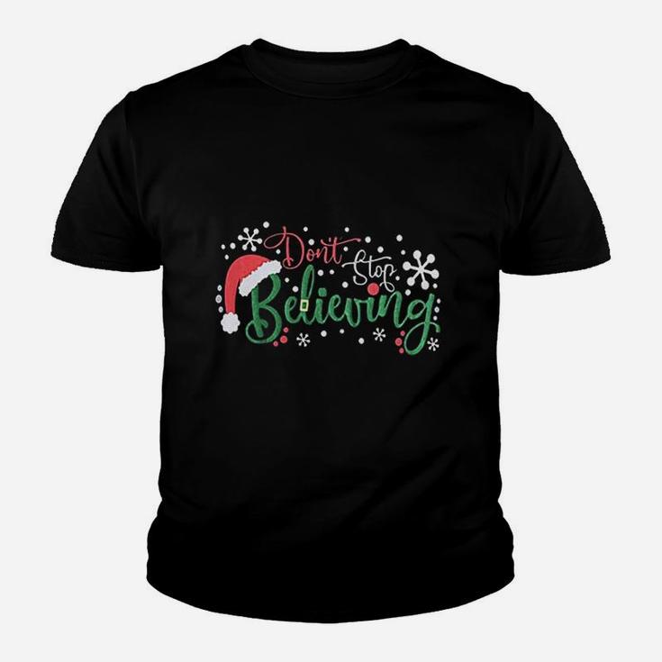 Dont Stop Believing Christmas Santa Kid T-Shirt