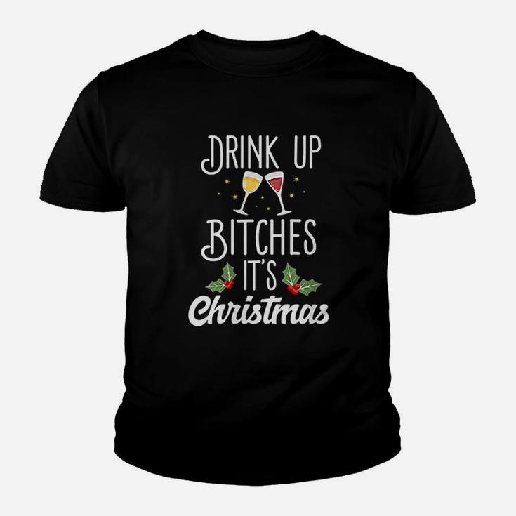 Drink Up It Is Christmas Kid T-Shirt