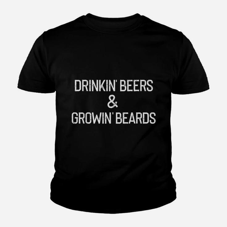 Drinking Beers And Growing Beards Funny Drinking Beer Kid T-Shirt