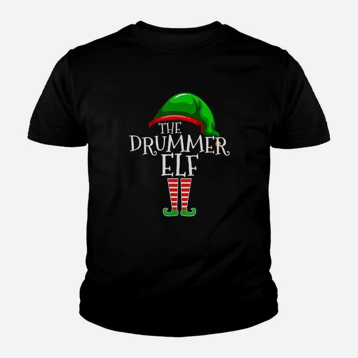 Drummer Elf Group Matching Family Christmas Gift Outfit Drum Kid T-Shirt