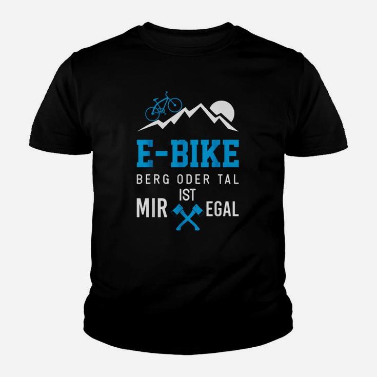 E-Bike Fan Kinder Tshirt Berg oder Tal ist mir egal, Herren, Schwarz