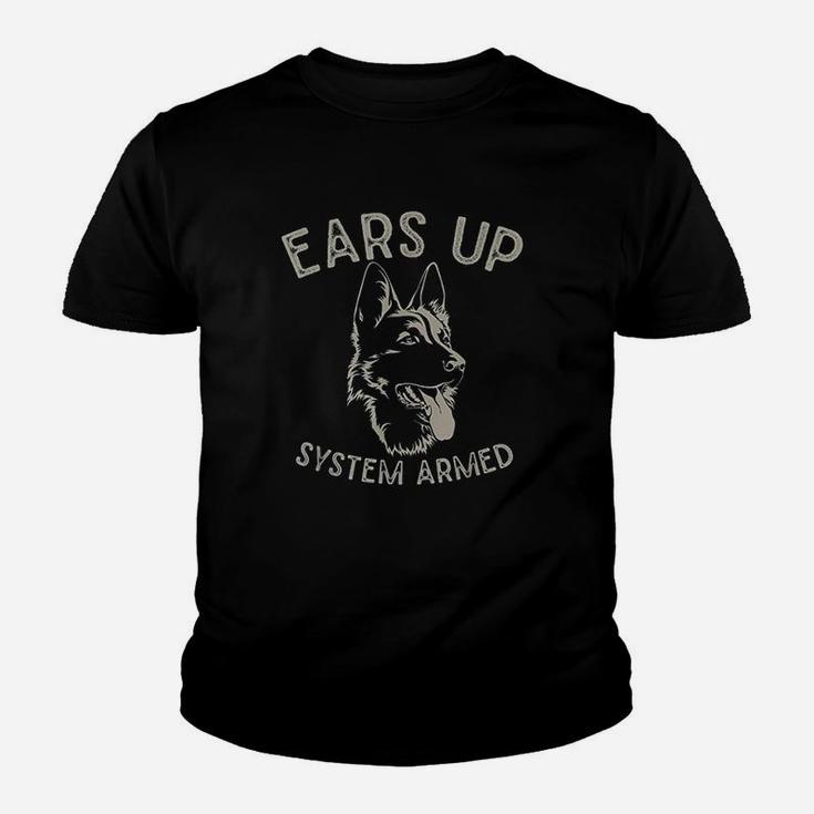 Ears Up System Armed Dog Lover Gift Animal German Shepherd Kid T-Shirt