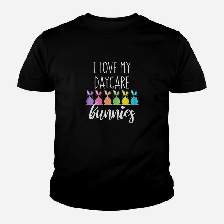 Easter Gift For Teacher Provider I Love My Daycare Bunnies Kid T-Shirt
