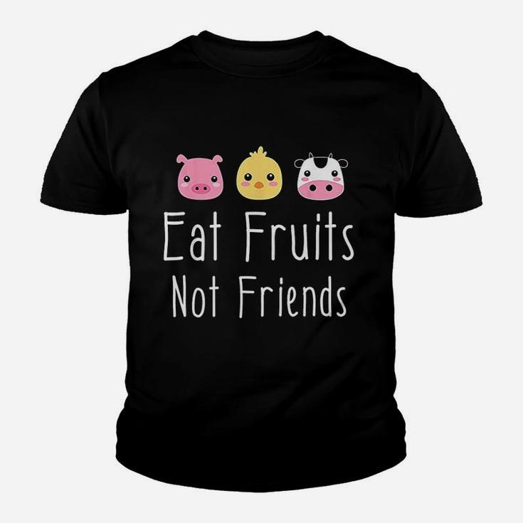 Eat Fruits Not Friends Vegan And Vegetarian Kid T-Shirt