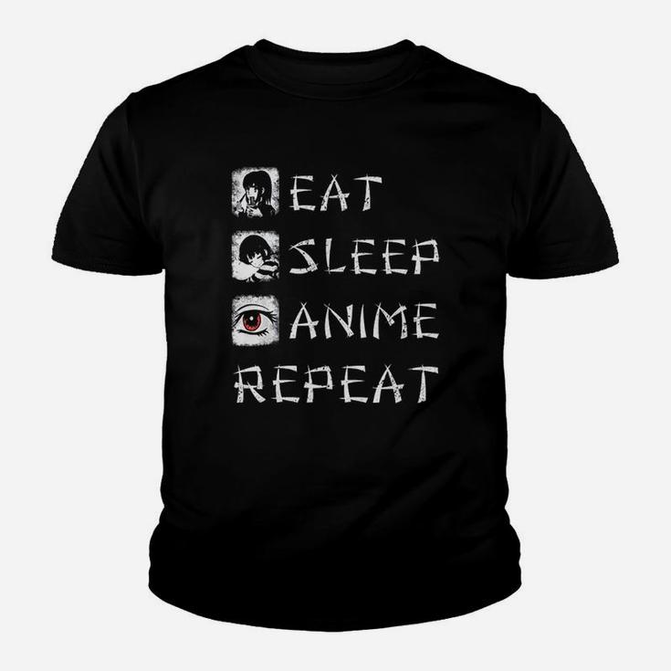 Eat Sleep Anime Repeat Shirt Funny Japanese Animation Kid T-Shirt