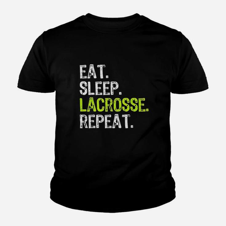 Eat Sleep Lacrosse Repeat Player Lax Funny Cool Gift Kid T-Shirt