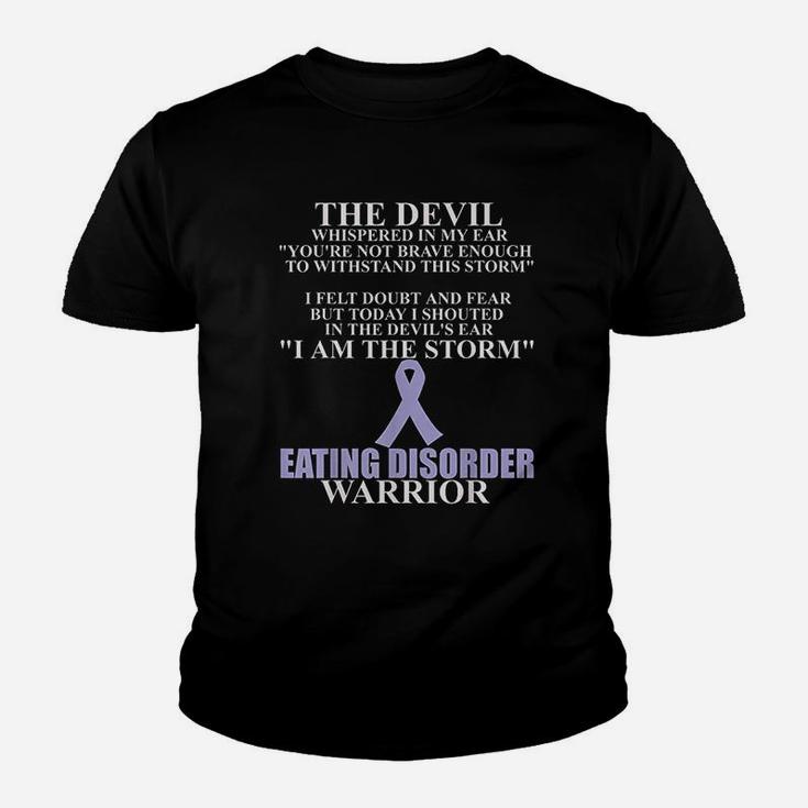 Eating Disorder Ribbon Warrior Awareness Faith Kid T-Shirt