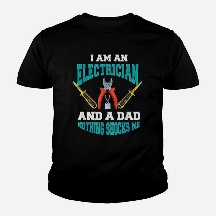 Electrician Dad Funny Electrician Father Gift Kid T-Shirt