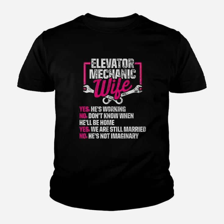 Elevator Mechanic Maintenance Wife Technician Kid T-Shirt