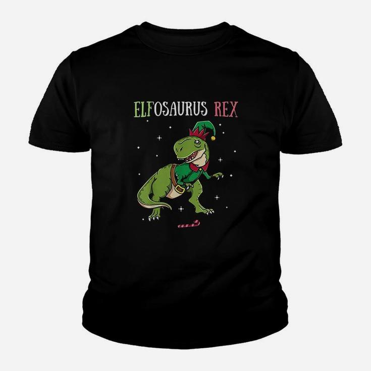 Elf Dinosaur Elves Christmas Kid T-Shirt