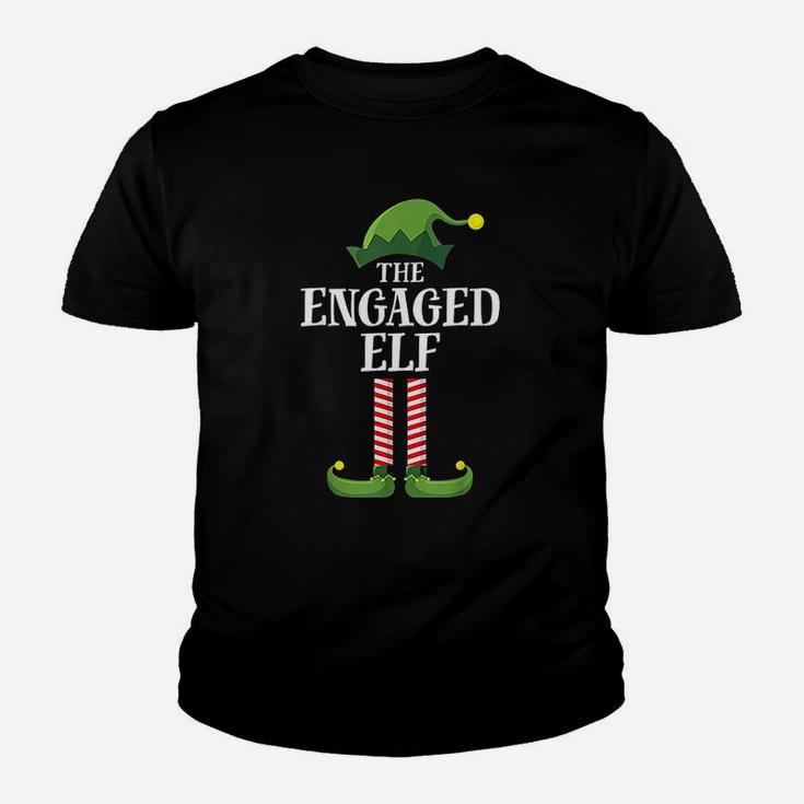Engaged Elf Matching Family Group Christmas Party Pajama Kid T-Shirt