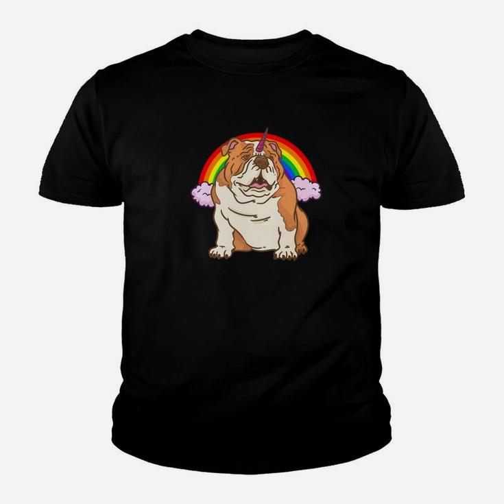 English Bulldog Unicorn Kids Rainbow Kid T-Shirt