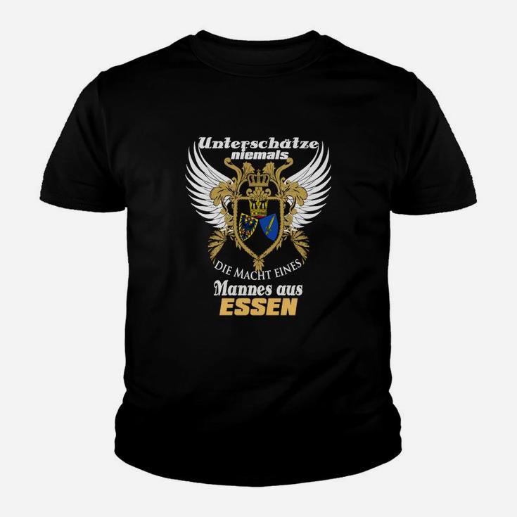 Essen Stolz Herren Kinder Tshirt, Adler Motiv & Macht eines Mannes-Spruch