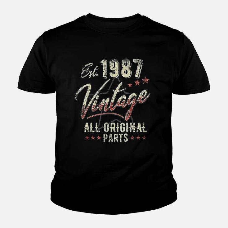 Est 1987 Vintage Original Parts 1987 Birthday  Kid T-Shirt