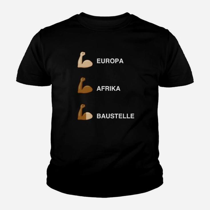 Europa Afrika Baustellen Kinder Tshirt, Lustiges Bausthemen Design