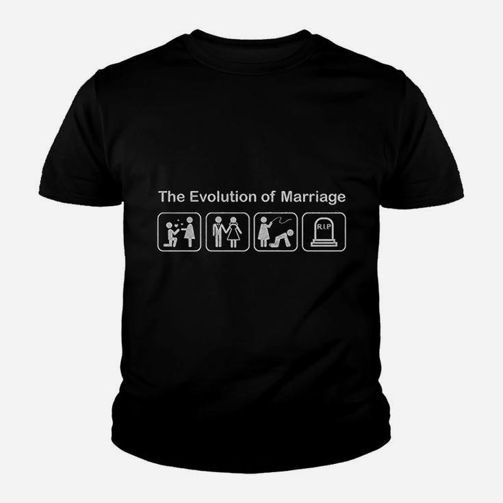 Evolution Of Marriage Funny Wedding Newlywed Anniversary Kid T-Shirt