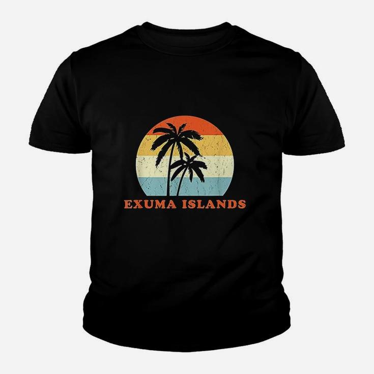 Exuma Bahamas Vintage Sun Surf Throwback Vacation Kid T-Shirt
