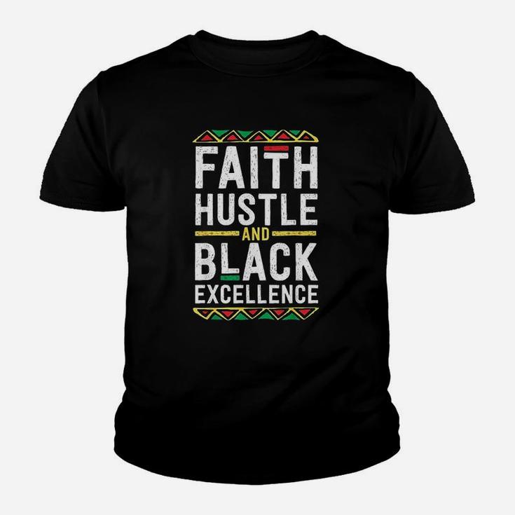 Faith Hustle And Black Excellence For Men Boys Tribal Kid T-Shirt