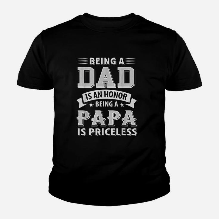 Family 365 Being A Dad Is An Honor Being A Papa Is Priceless Kid T-Shirt