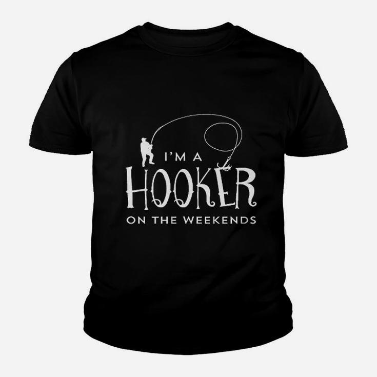 Fashions Hooker On The Weekend Funny Fisherman Gifts Kid T-Shirt