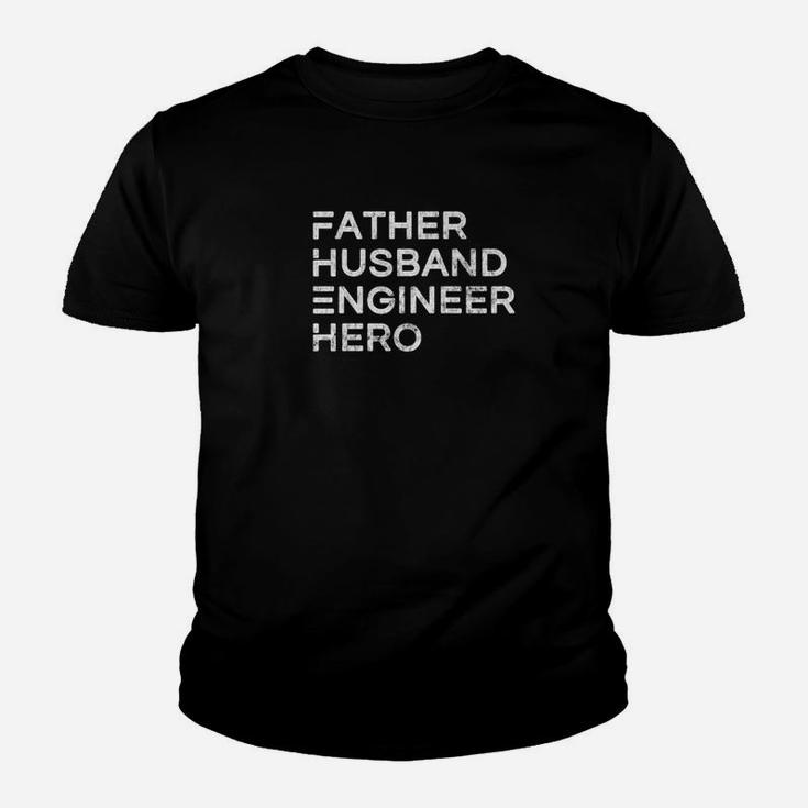 Father Husband Engineer Hero Inspirational Father Kid T-Shirt