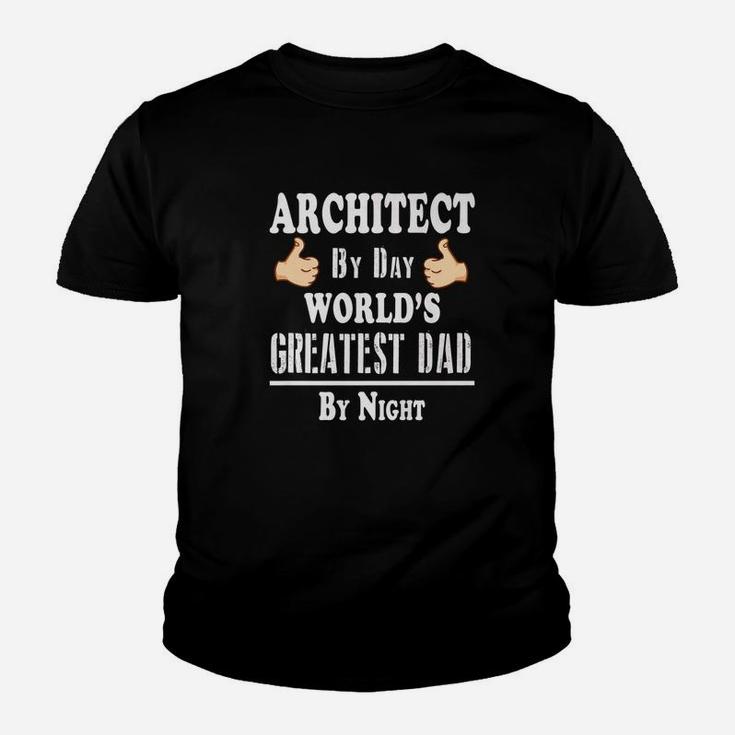 Fathers Day Architect By Day Worlds Greatest Dad By Night Premium Kid T-Shirt