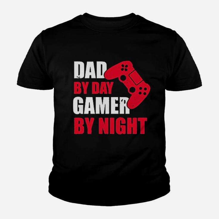 Fathers Day Dad By Day Gamer By Night Kid T-Shirt