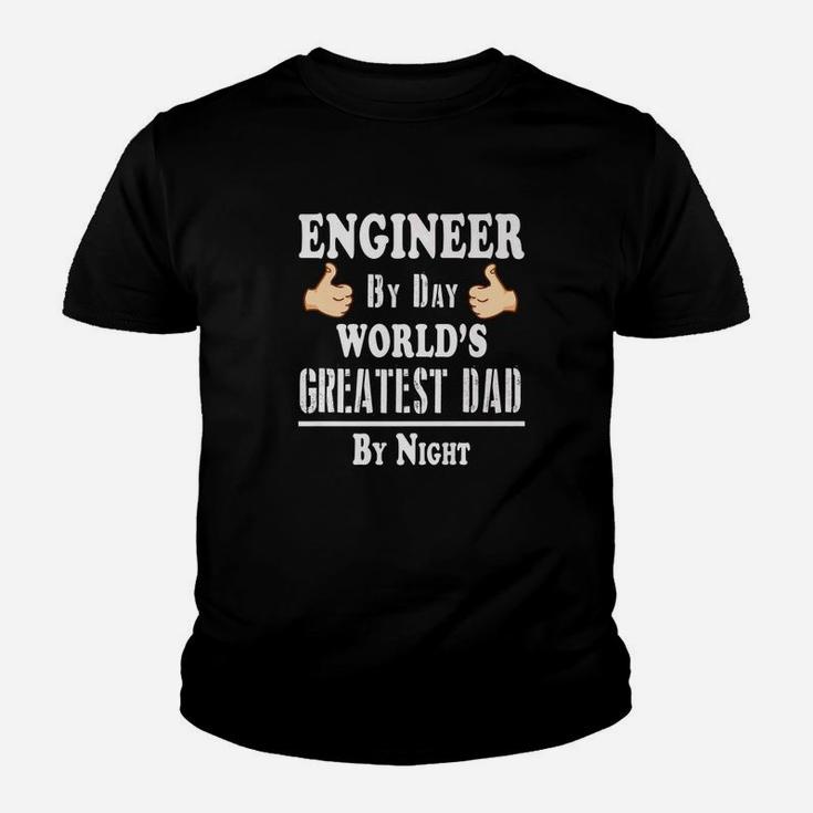 Fathers Day Engineer By Day Worlds Greatest Dad By Night Premium Kid T-Shirt