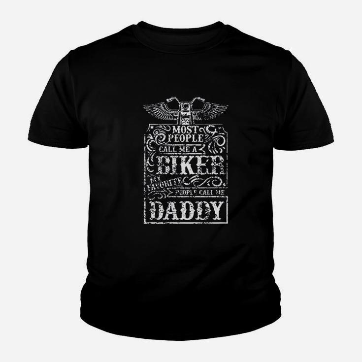Feisty And Fabulous Father Day Present Most People Call Me A Biker My Favorite People Call Me Kid T-Shirt