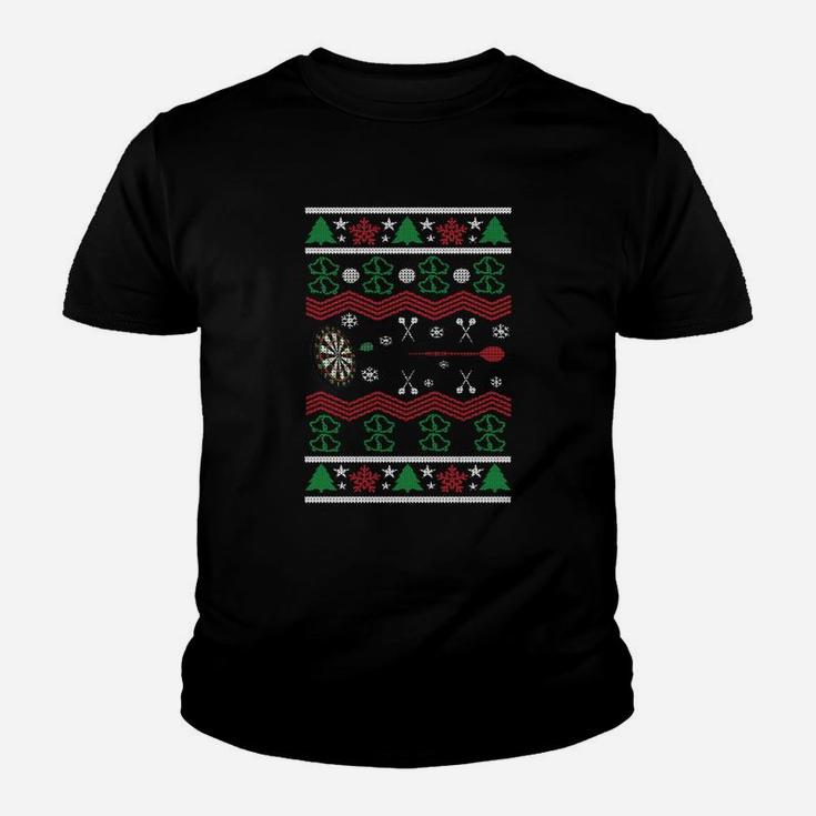 Festliches Herren Kinder Tshirt, Weihnachts Ugly Sweater Design, Schwarz