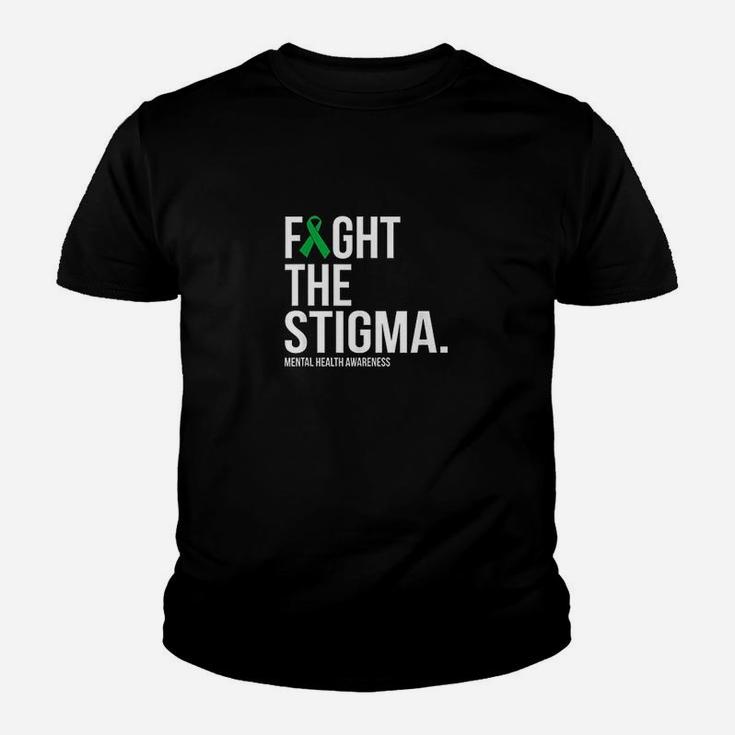 Fight The Stigma Green Ribbon Mental Health Kid T-Shirt