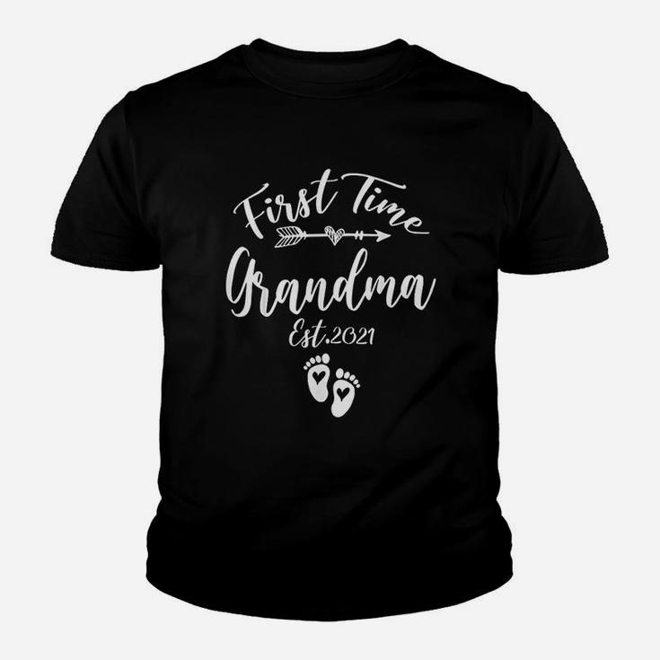 First Time Grandma Est 2021 Matching Family Christmas Kid T-Shirt