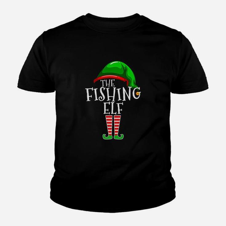 Fishing Elf Family Matching Group Christmas Gift Dad Pops Kid T-Shirt