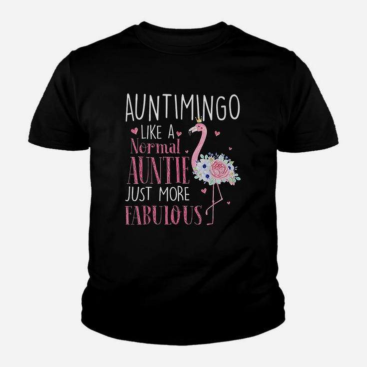 Flamingo Auntimingo Like A Normal Auntie Gifts Funny Grandma Kid T-Shirt
