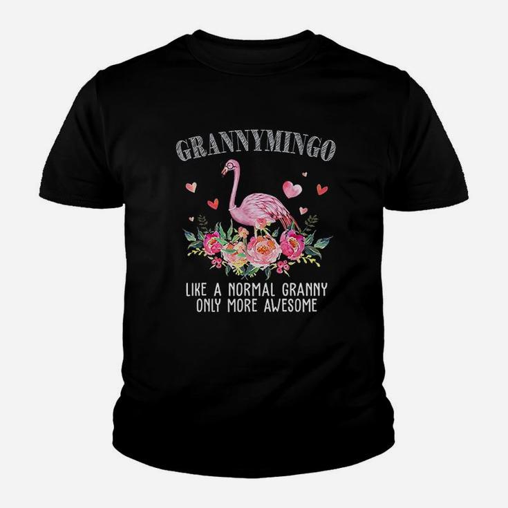 Flamingo Grannymingo Like A Normal Granny Gift Funny Grandma Kid T-Shirt