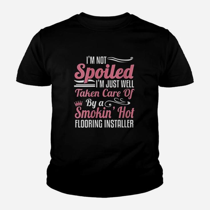 Flooring Installer Wife Not A Spoiled Wife Kid T-Shirt