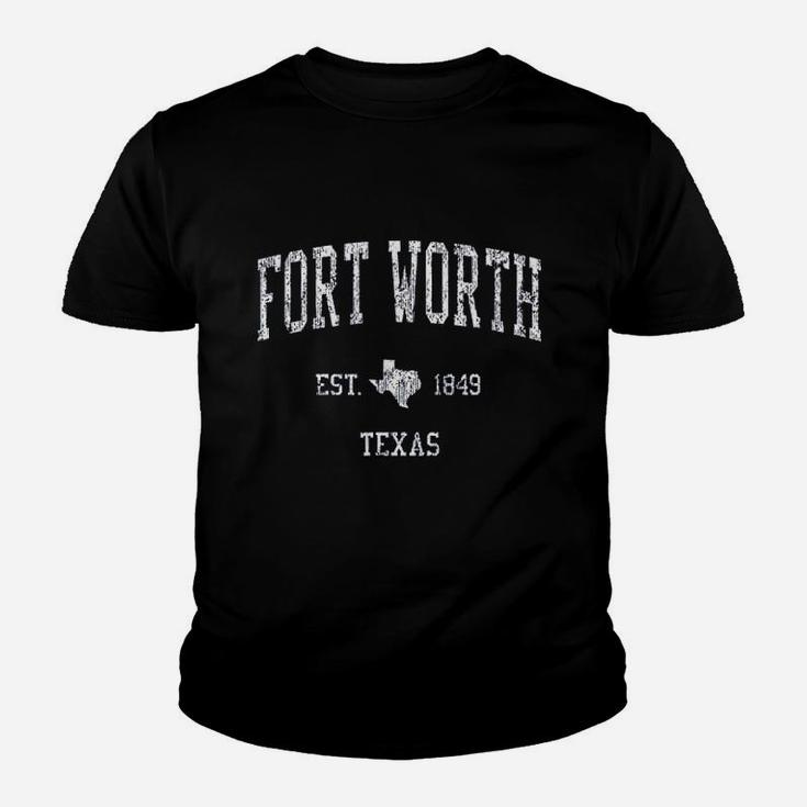 Fort Worth Texas Vintage Sports Design F. Worth Kid T-Shirt
