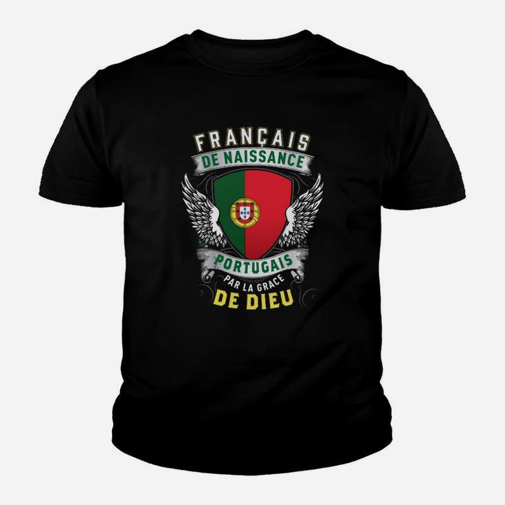 Französisch Geboren Portugiesisch Kinder Tshirt, Kultur Doppel-Erbe Design