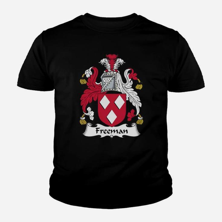 Freeman Family Crest Coat Of Arms British Family Crests Kid T-Shirt