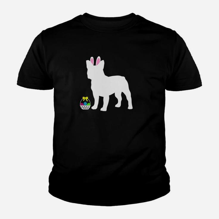 French Bulldog Easter Bunny Dog Silhouette Kid T-Shirt