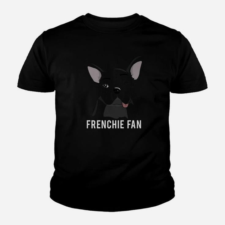 Frenchie Fan Winking French Bulldog Art Kid T-Shirt