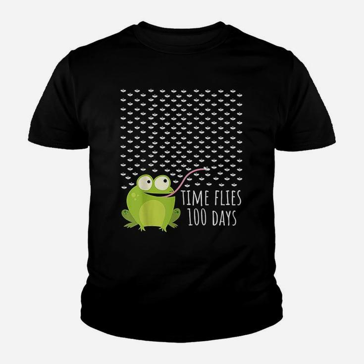 Frog Fly 100 Days Of School Teacher Boy Girl Gift Kid T-Shirt