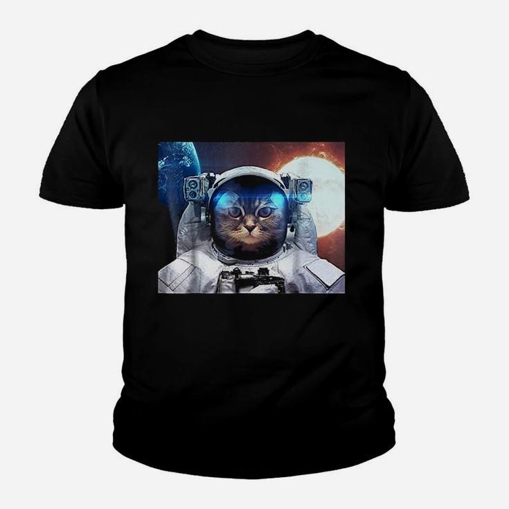 Fun Cat Laser Beam Astronaut Kid T-Shirt