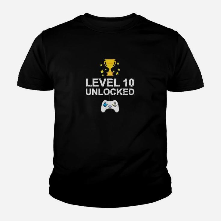 Funny 10th Birthday Level 10 Unlocked Vintage  Kid T-Shirt