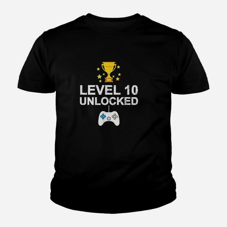 Funny 10th Birthday Level 10 Unlocked Vintage  Kid T-Shirt