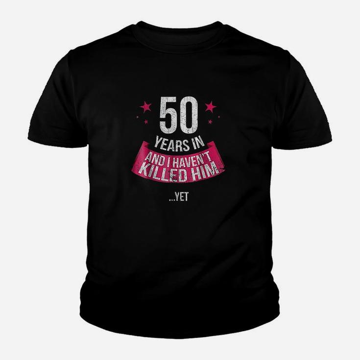 Funny 50th Wedding Anniversary Wife 50 Years Married Kid T-Shirt