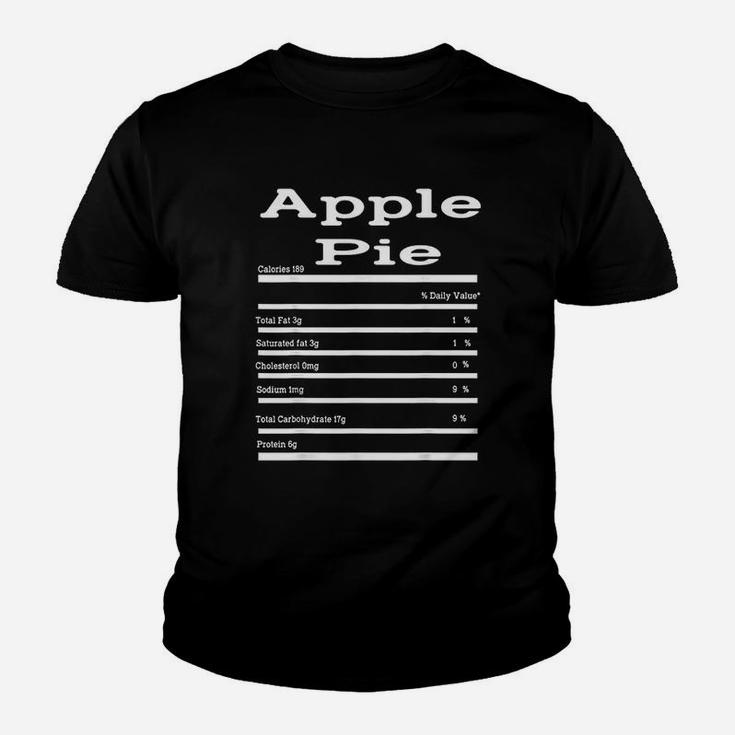 Funny Apple Pie Nutrition Fact Gift Thanksgiving Christmas Kid T-Shirt