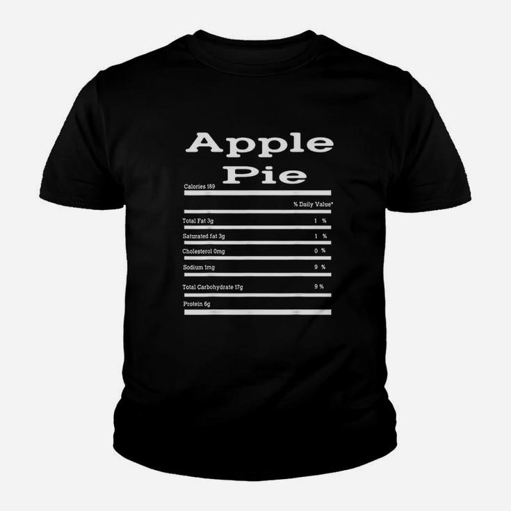 Funny Apple Pie Nutrition Fact Gift Thanksgiving Kid T-Shirt